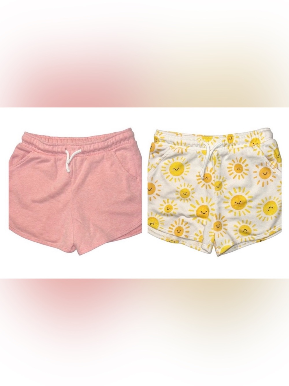 Old Navy Shorts Girls Size 5T Yellow White Pink Lot Of 2
